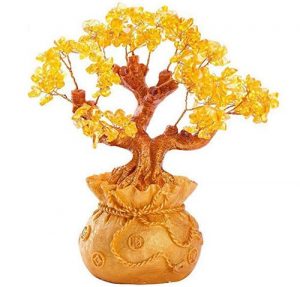 VOVOV Feng Shui Pale Gold Crystal Money Tree