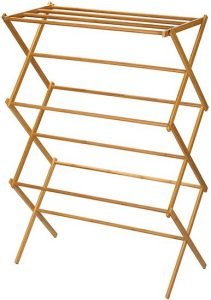 Household Essentials Folding Wooden Clothes Drying Rack